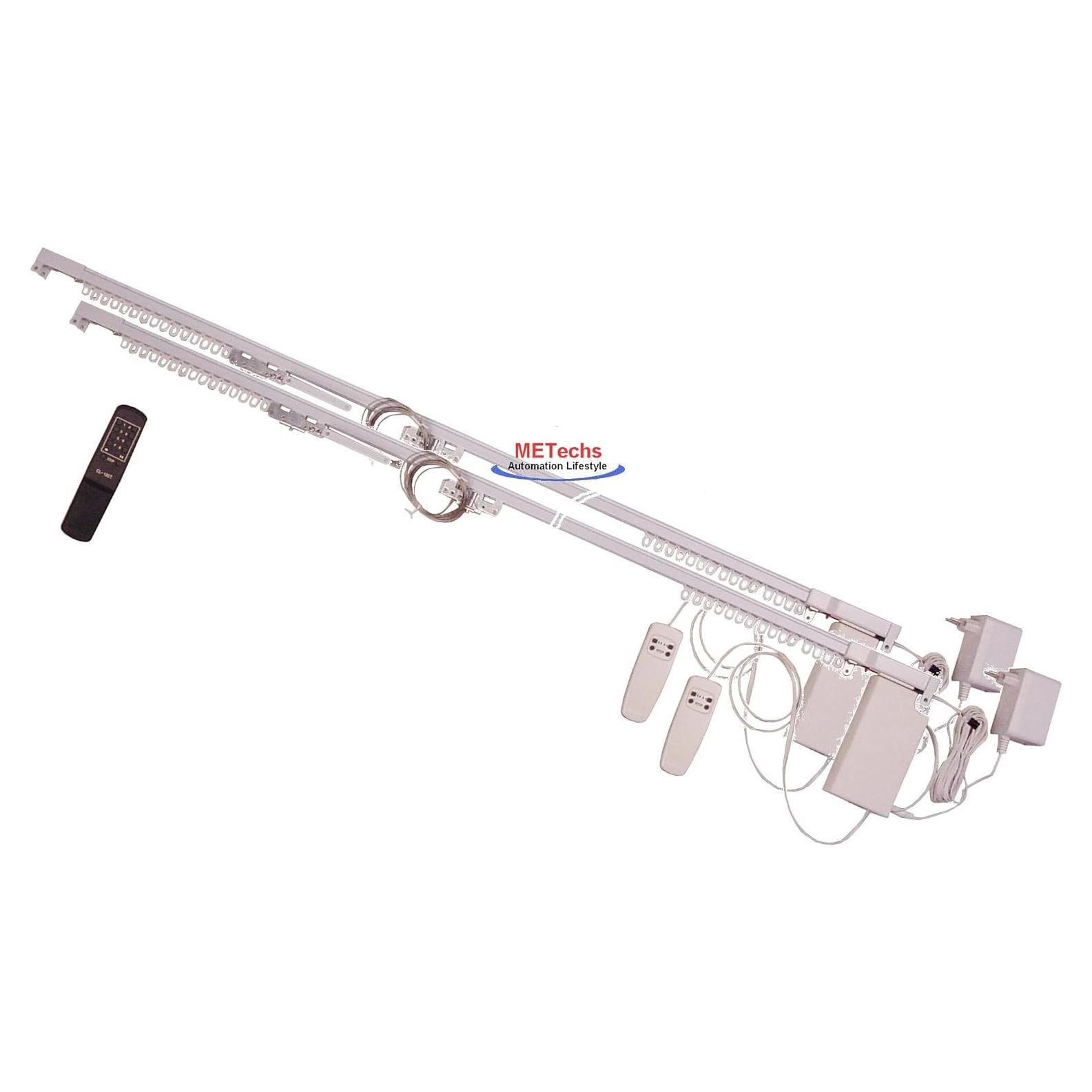 Juego de Pista de Cortina Doble Motorizada METechs 240 cm Control Remoto