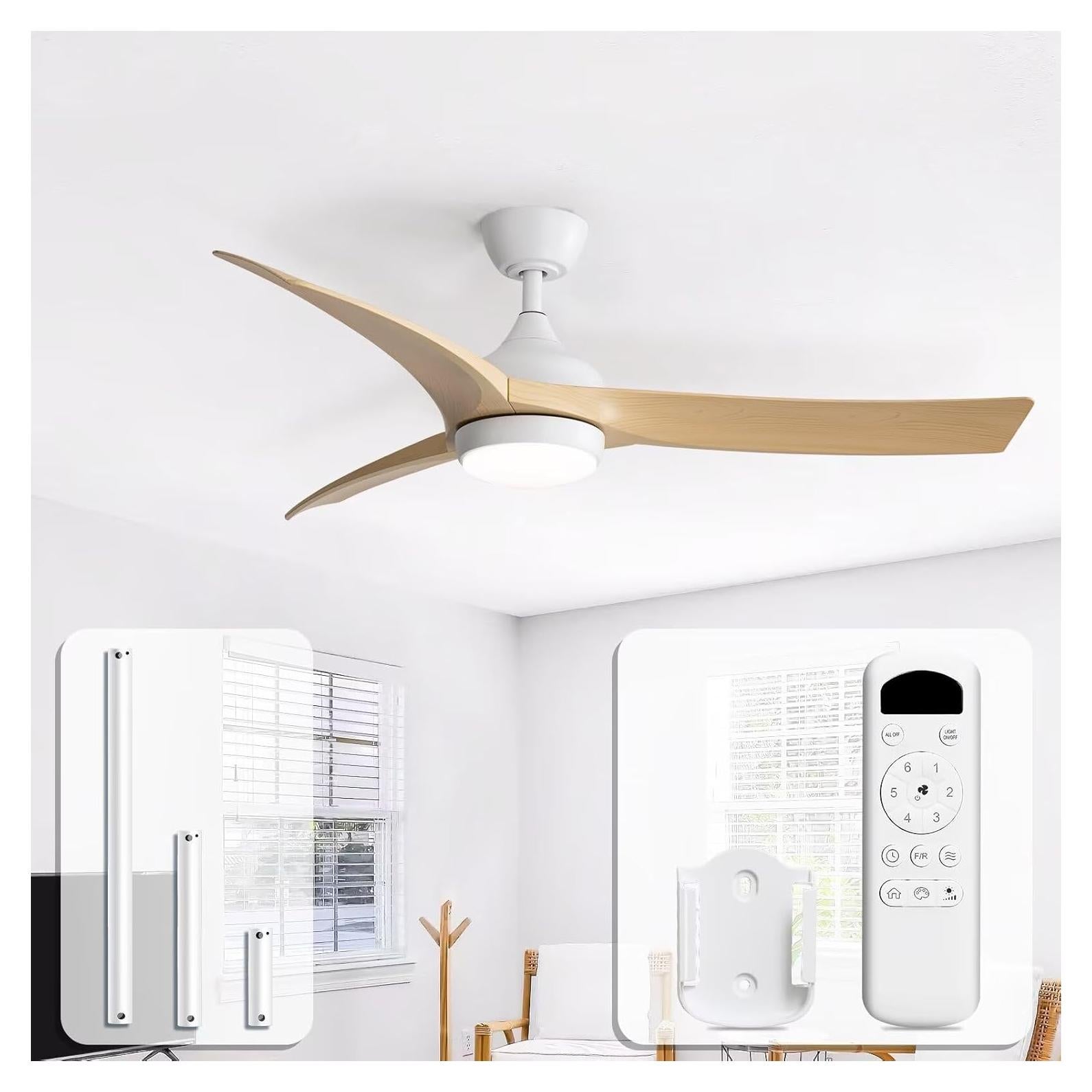 Ventilador de Techo Sofucor 132cm con Luz LED y Control Remoto