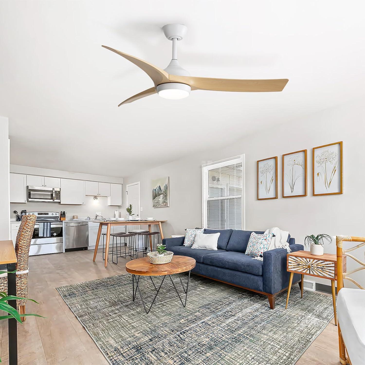 Ventilador de Techo Sofucor 132cm con Luz LED y Control Remoto