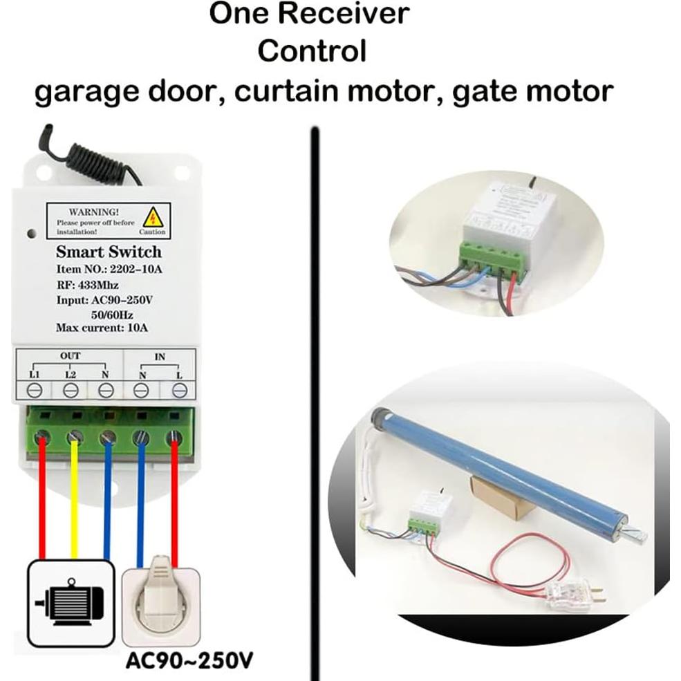 Interruptor de Luz Inteligente Qiulaofu 2 Canales 240V Inalámbrico