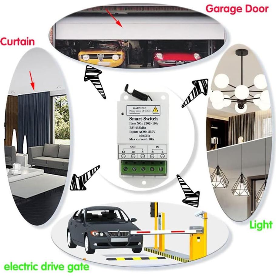 Interruptor de Luz Inteligente Qiulaofu 2 Canales 240V Inalámbrico