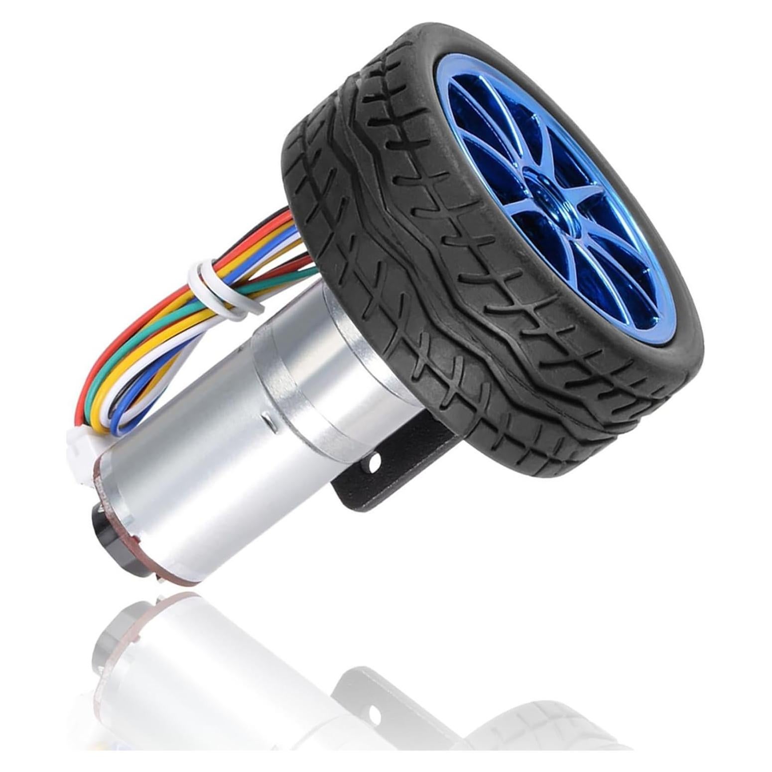 Motor DC 12V con Encoder SatcOp 500RPM para Robot Inteligente