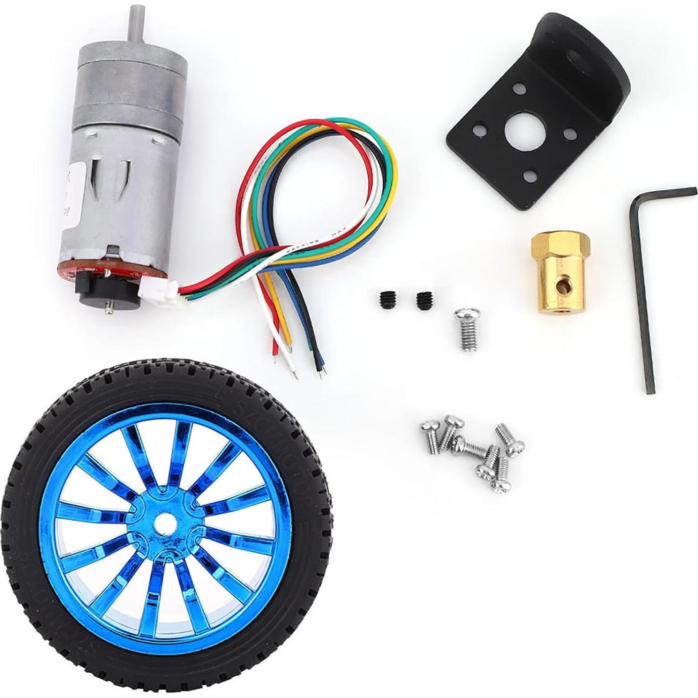 Motor DC 12V con Encoder SatcOp 500RPM para Robot Inteligente