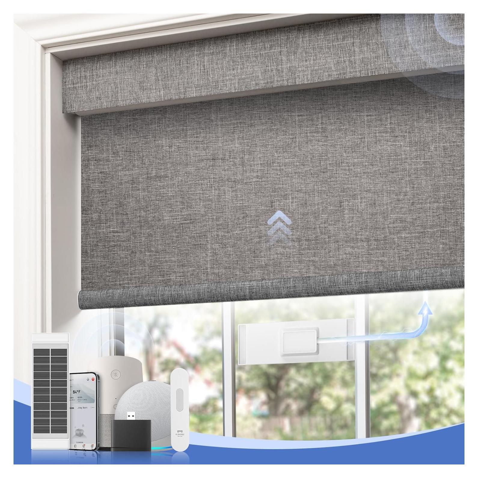 Persianas Motorizadas MANSNIX 86.36x182.88cm Panel Solar Gris