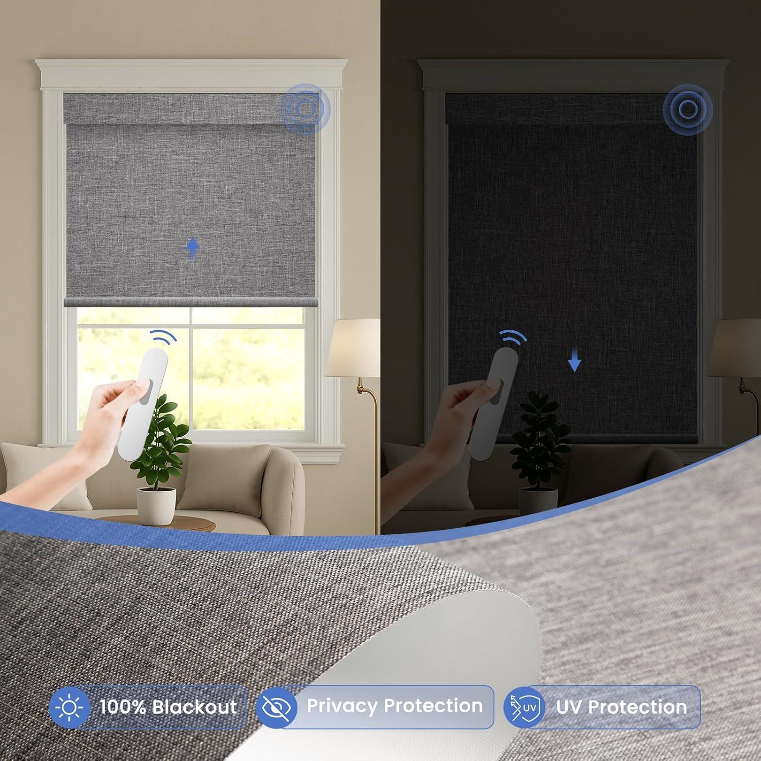 Persianas Motorizadas MANSNIX 86.36x182.88cm Panel Solar Gris