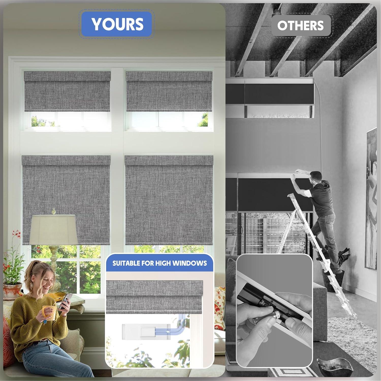 Persianas Motorizadas MANSNIX 86.36x182.88cm Panel Solar Gris