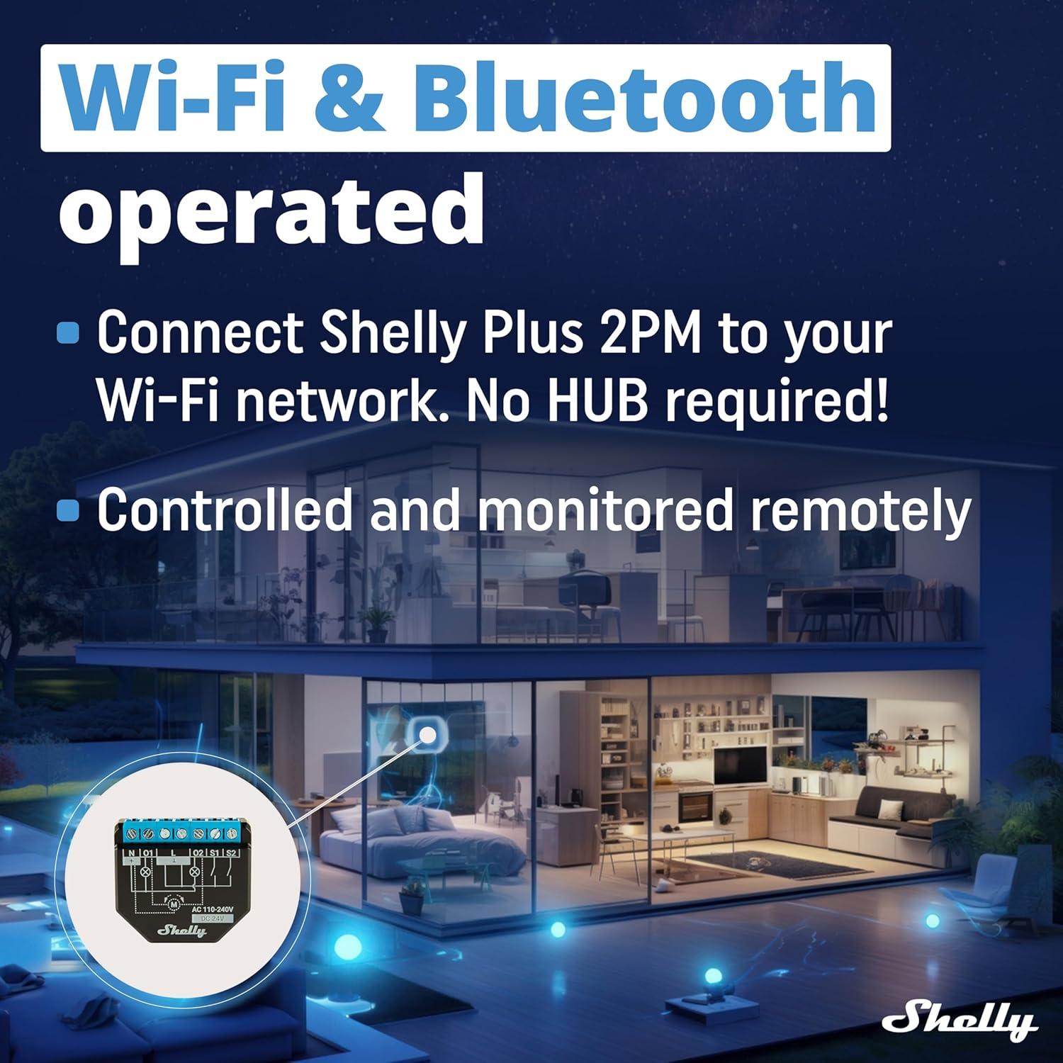 Interruptor inteligente Shelly Plus 2PM UL WiFi 2 canales 16A