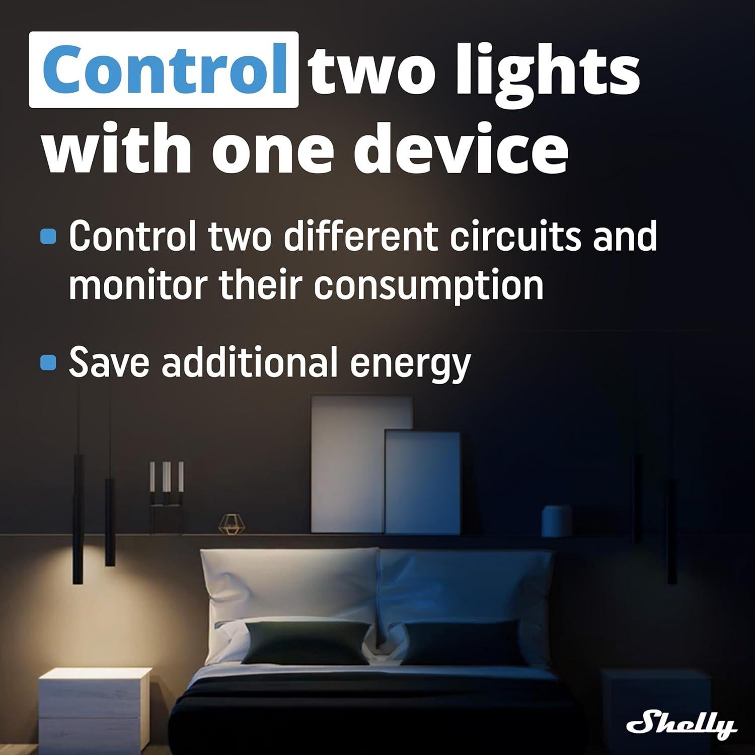 Interruptor inteligente Shelly Plus 2PM UL WiFi 2 canales 16A