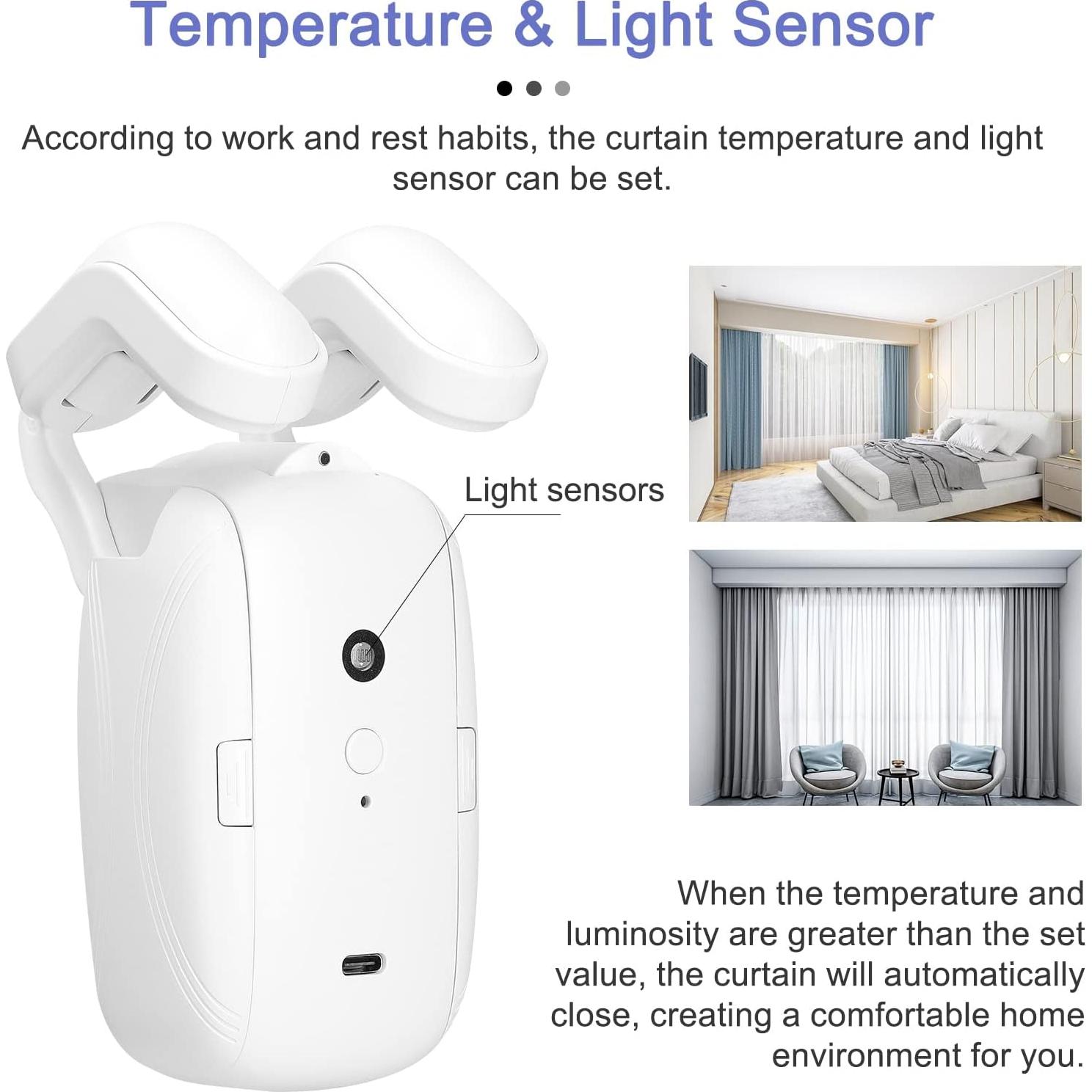 Motor de Cortina Inteligente LANRU WiFi 2PCS con Control APP