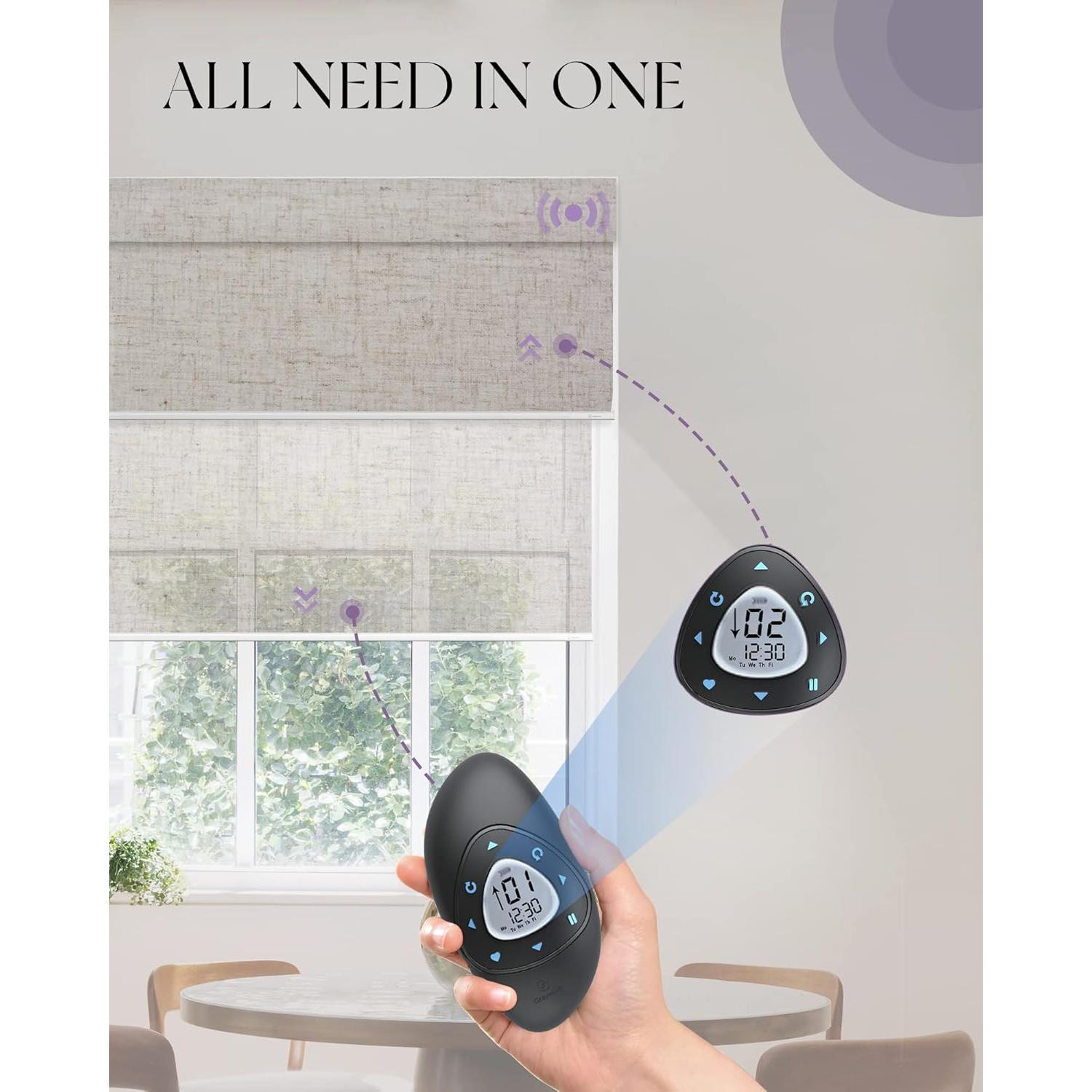 Persianas Duales Motorizadas Graywind Lino Beige 120x99cm