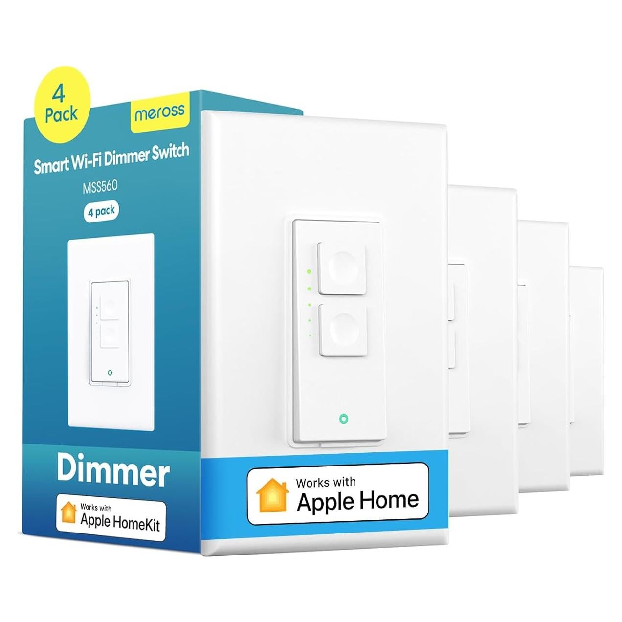 Interruptor Regulador Inteligente Meross 4 Pack WiFi 2.4GHz