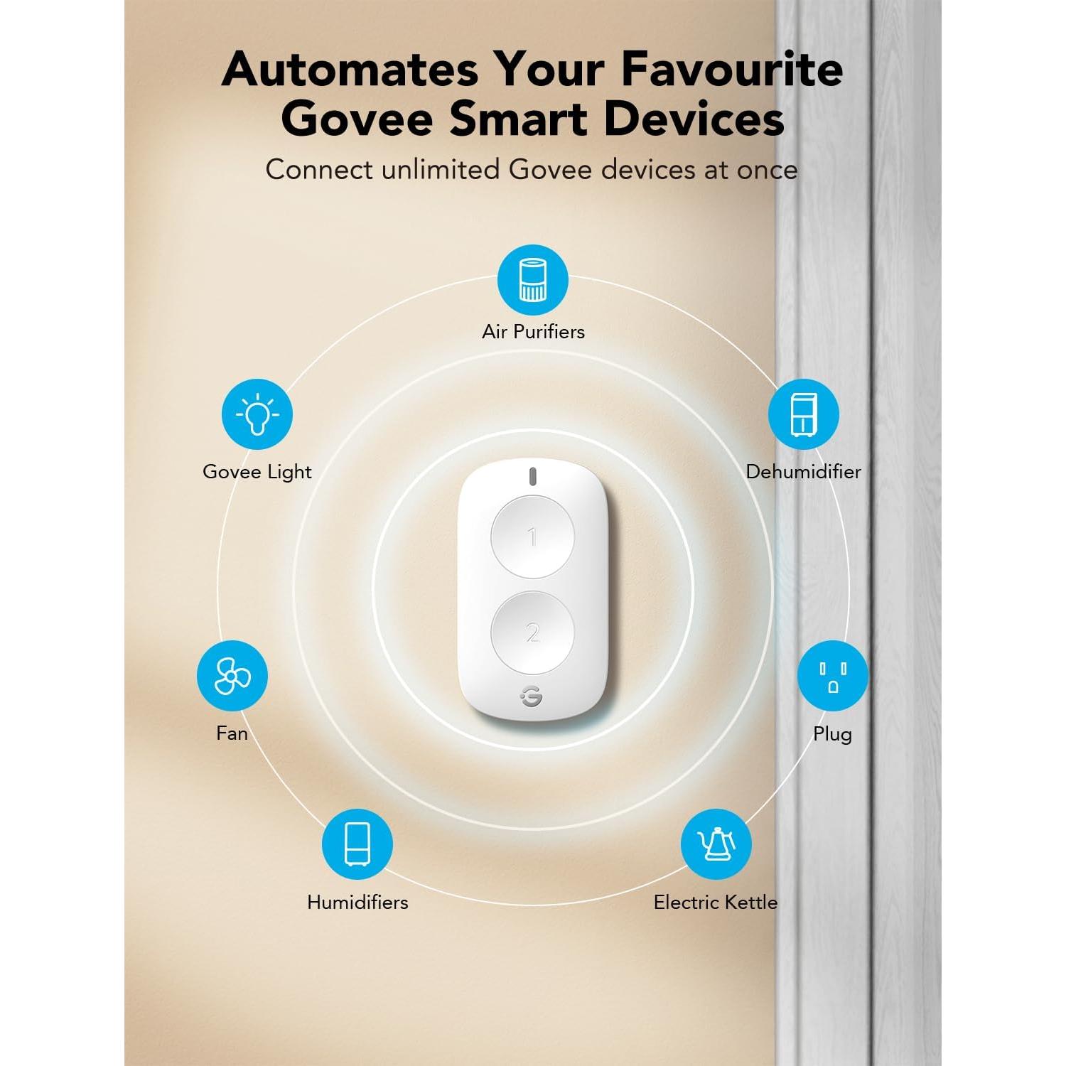 Interruptor Inteligente GoveeLife Doble Botón Control Inalámbrico