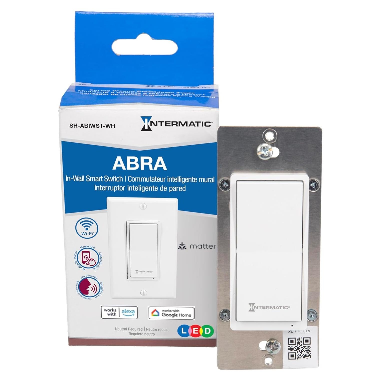 Interruptor Inteligente Wi-Fi Intermatic SH-ABIWS1 - Compatible con Alexa y Google Home