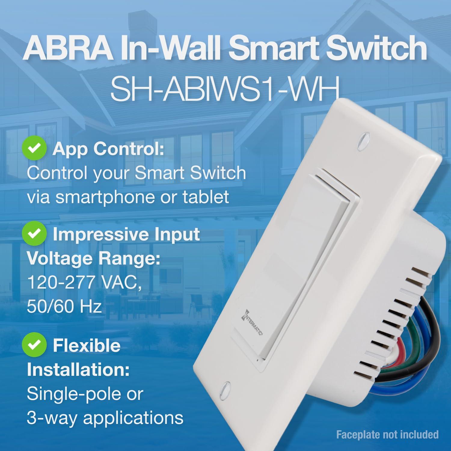 Interruptor Inteligente Wi-Fi Intermatic SH-ABIWS1 - Compatible con Alexa y Google Home