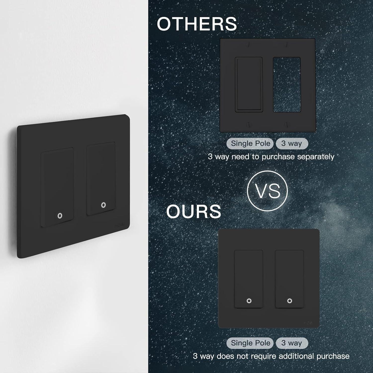 Interruptor de Luz Inteligente WiFi MOES 2 Gang Control Remoto