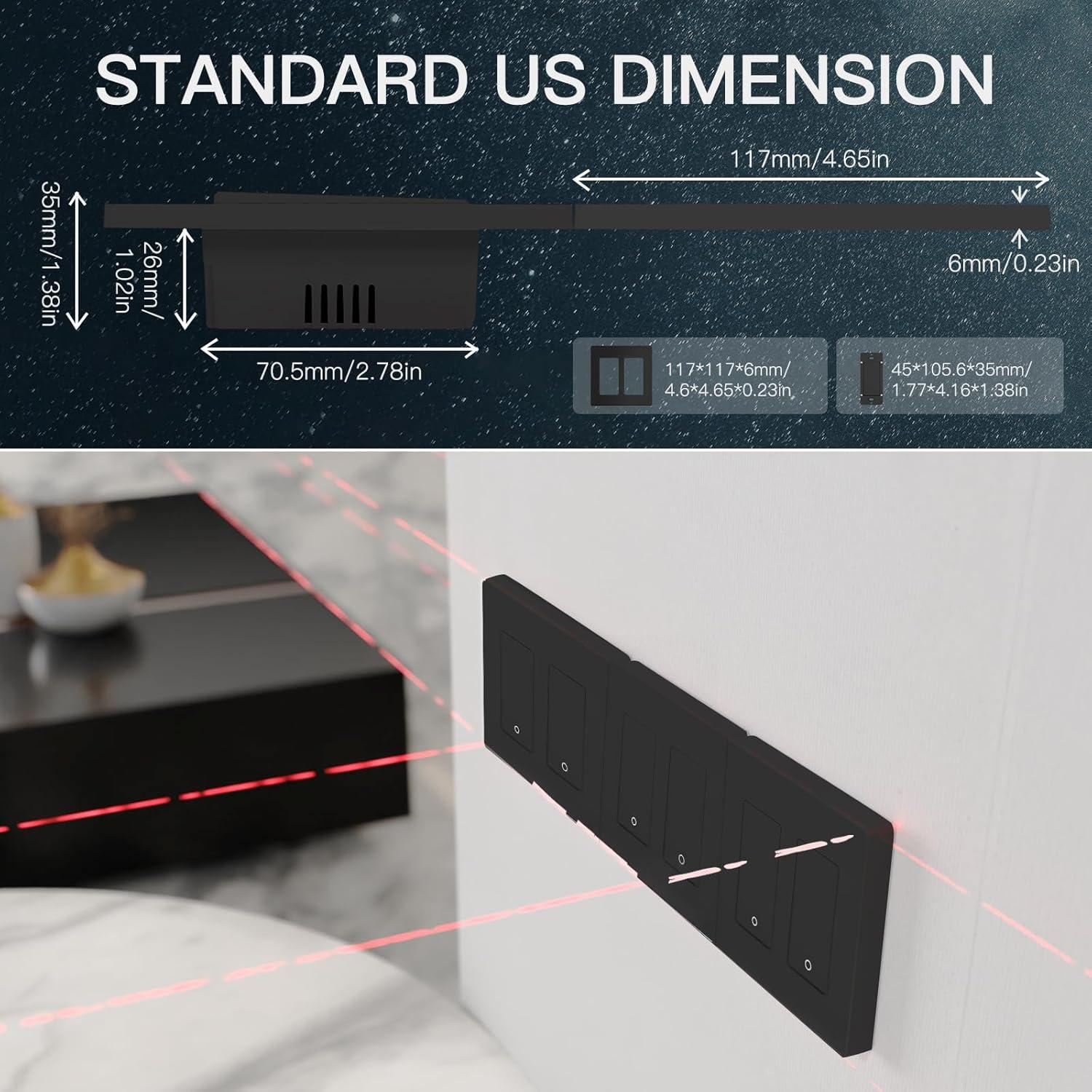 Interruptor de Luz Inteligente WiFi MOES 2 Gang Control Remoto