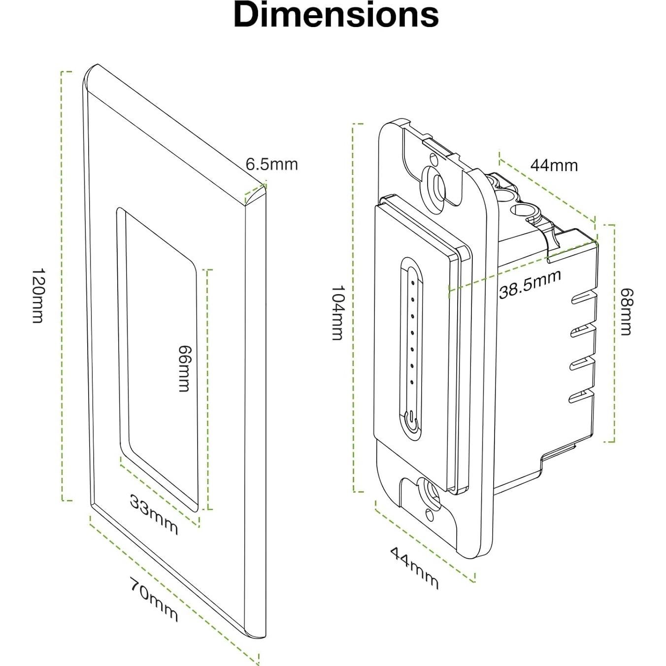 Interruptor Inteligente Regulador de Luz GHome SW17 Paquete de 2