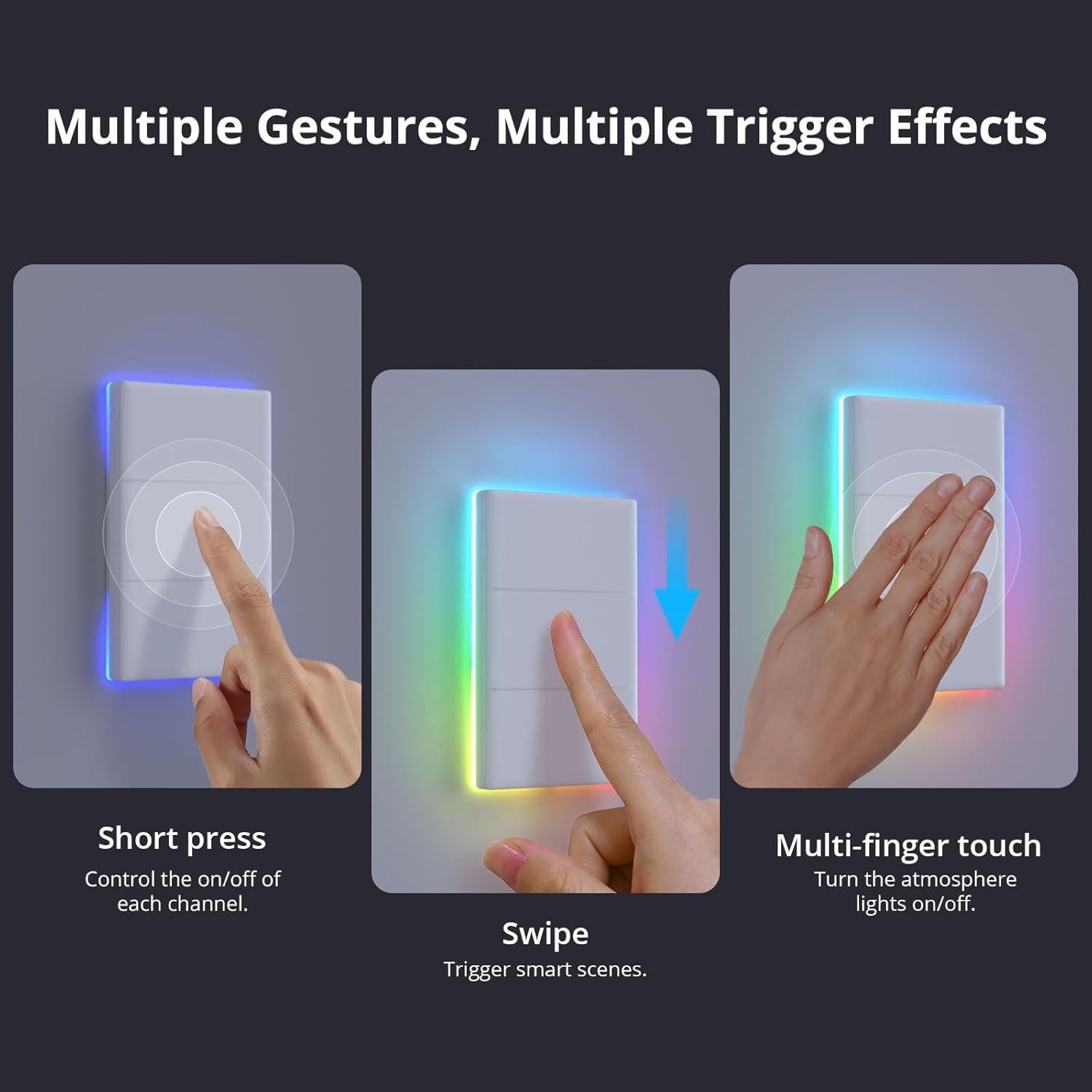 Interruptor de Luz Inteligente SONOFF T5 WiFi 2.4GHz Control Voz