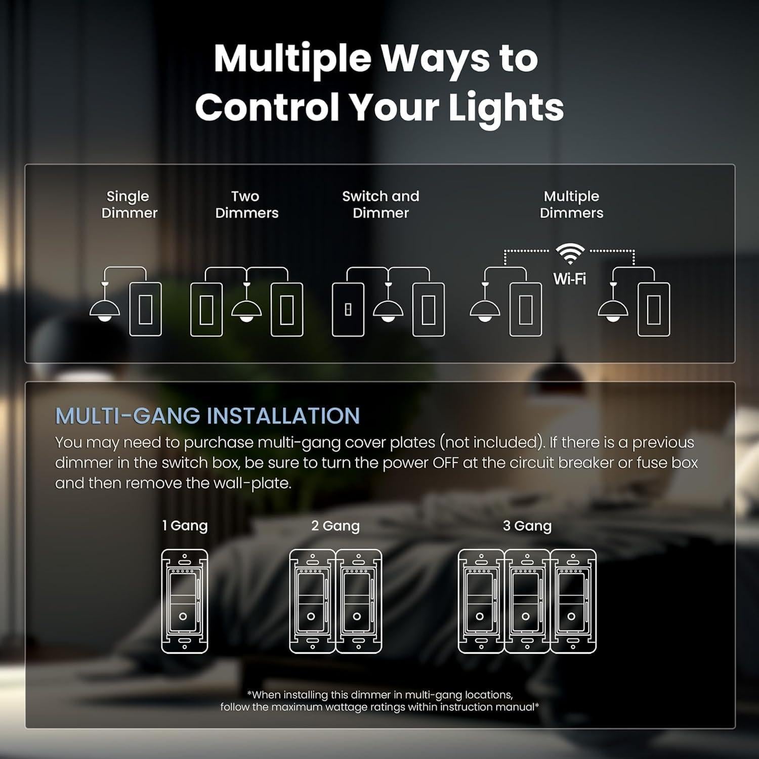 Interruptor Regulable Inteligente Wi-Fi Feit Electric - 3 Piezas