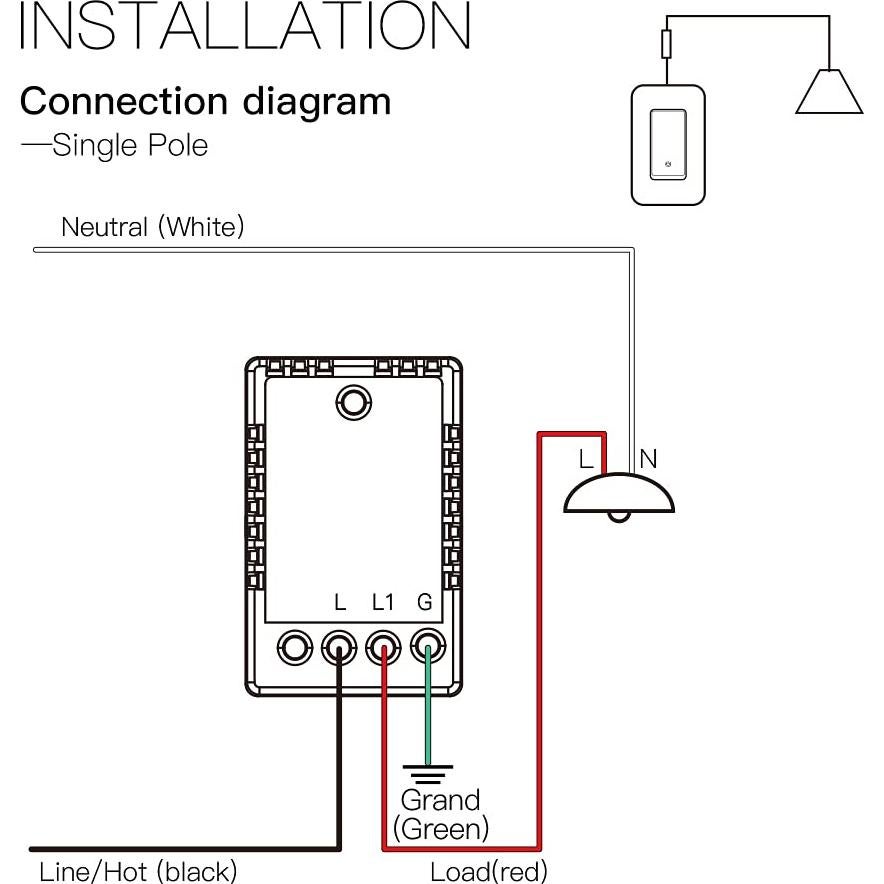 Interruptor de Luz Inteligente WiFi MOES 2da Gen Sin Neutro 7W