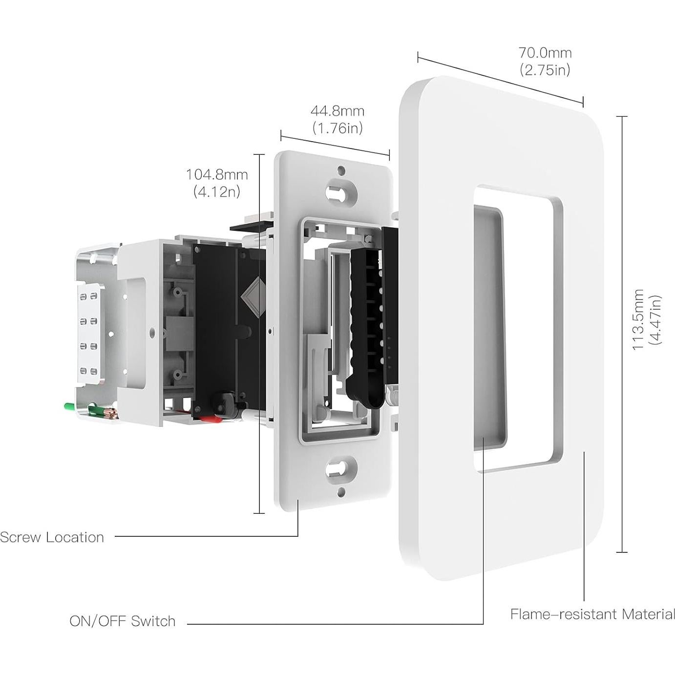 Interruptor de Luz Inteligente WiFi MOES 2da Gen Sin Neutro 7W