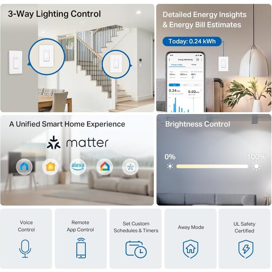 Interruptor Regulador Inteligente Tapo S515D 3 Vías Wi-Fi