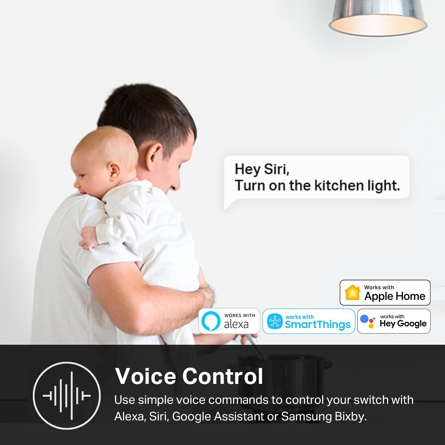 Interruptor Inteligente Kasa TP-Link KS220, Control por Voz, 2.4GHz, Blanco