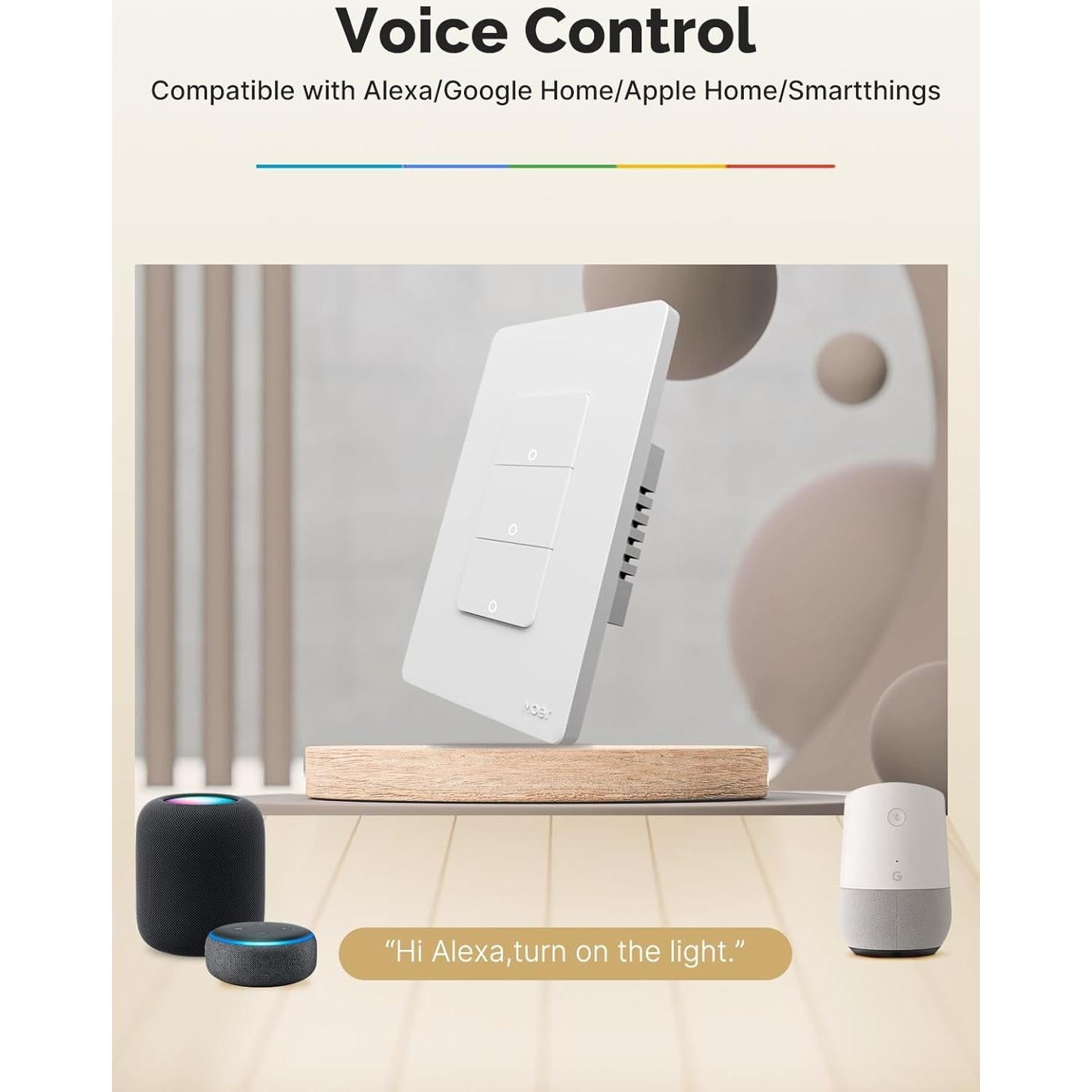 Interruptor Doble Inteligente MOES Matter 2 Gang WiFi Control Remoto