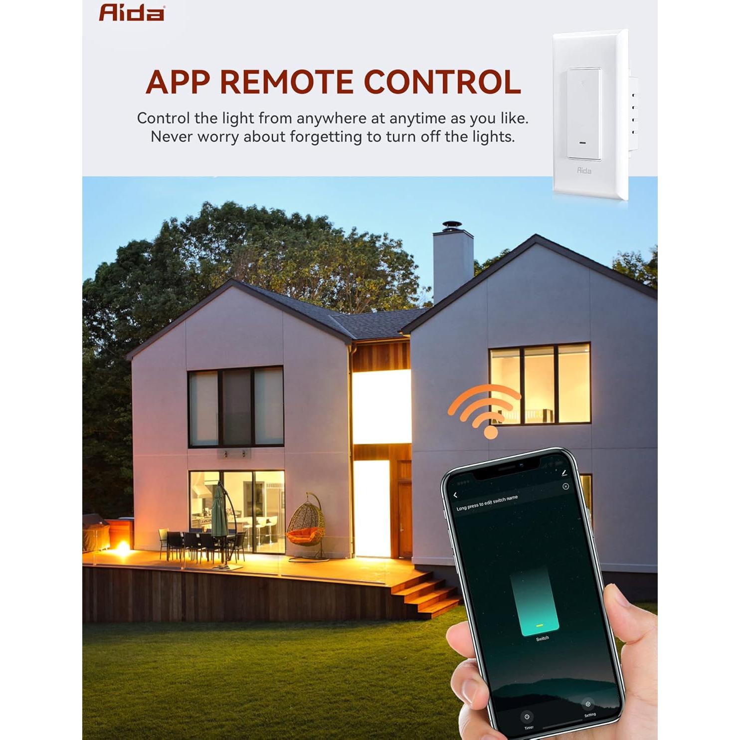 Interruptor de Luz Inteligente AIDA WiFi 3 Vías Blanco - Paquete de 3