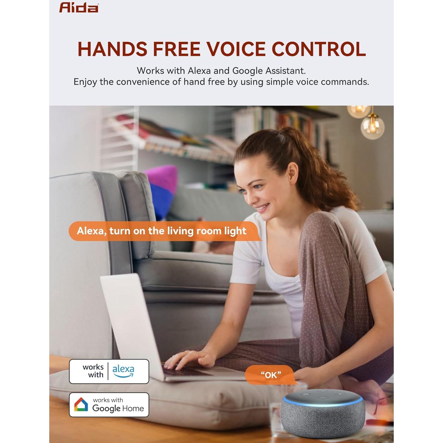 Interruptor de Luz Inteligente AIDA WiFi 3 Vías Blanco - Paquete de 3