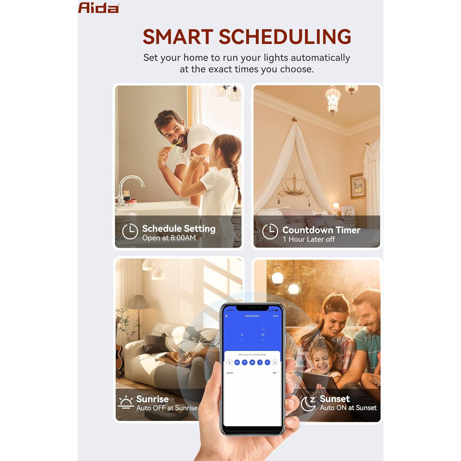 Interruptor de Luz Inteligente AIDA WiFi 3 Vías Blanco - Paquete de 3