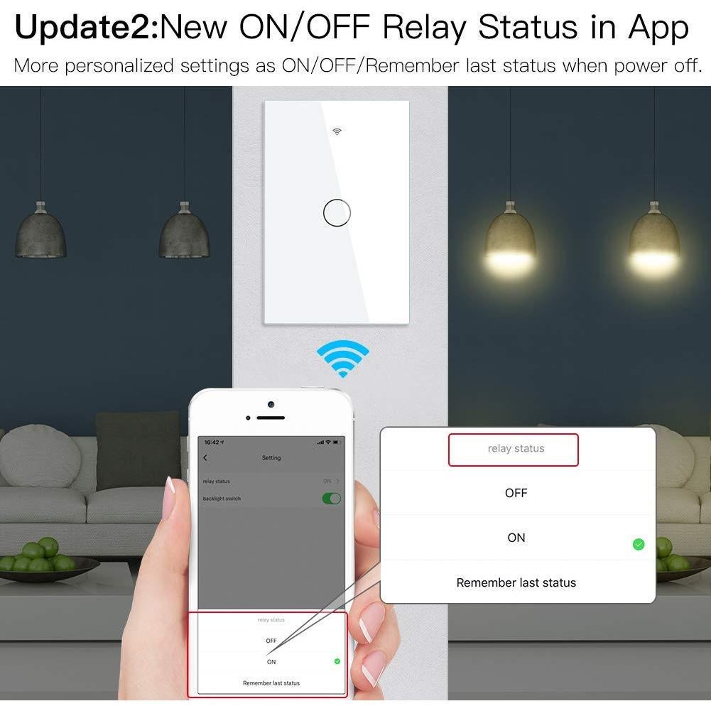 Interruptor de Luz Inteligente MoesGo WiFi 1 Gang Blanco