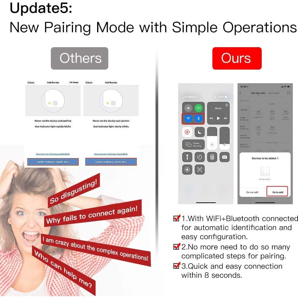 Interruptor de Luz Inteligente MoesGo WiFi 1 Gang Blanco
