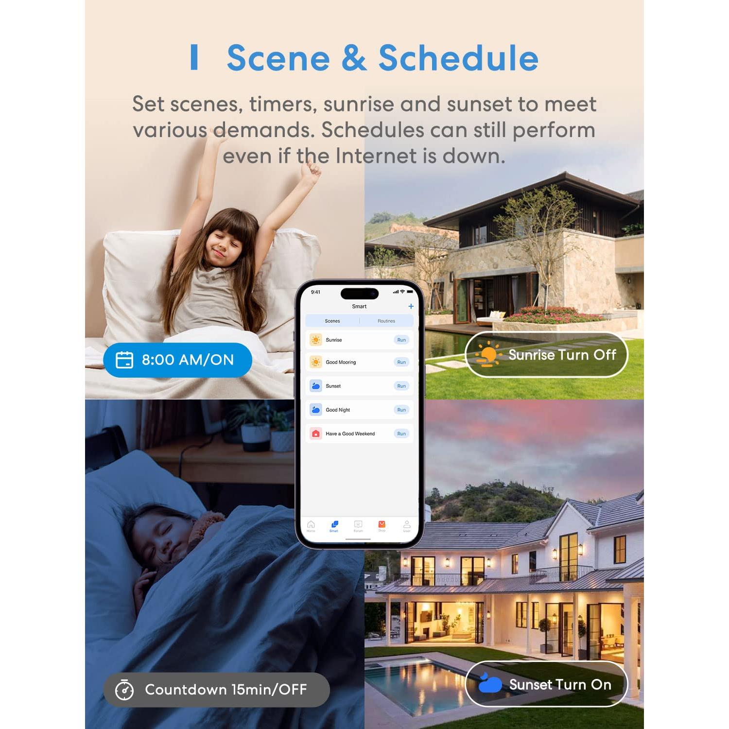 Interruptor Inteligente Meross 3 Vías WiFi 2.4GHz Control Remoto