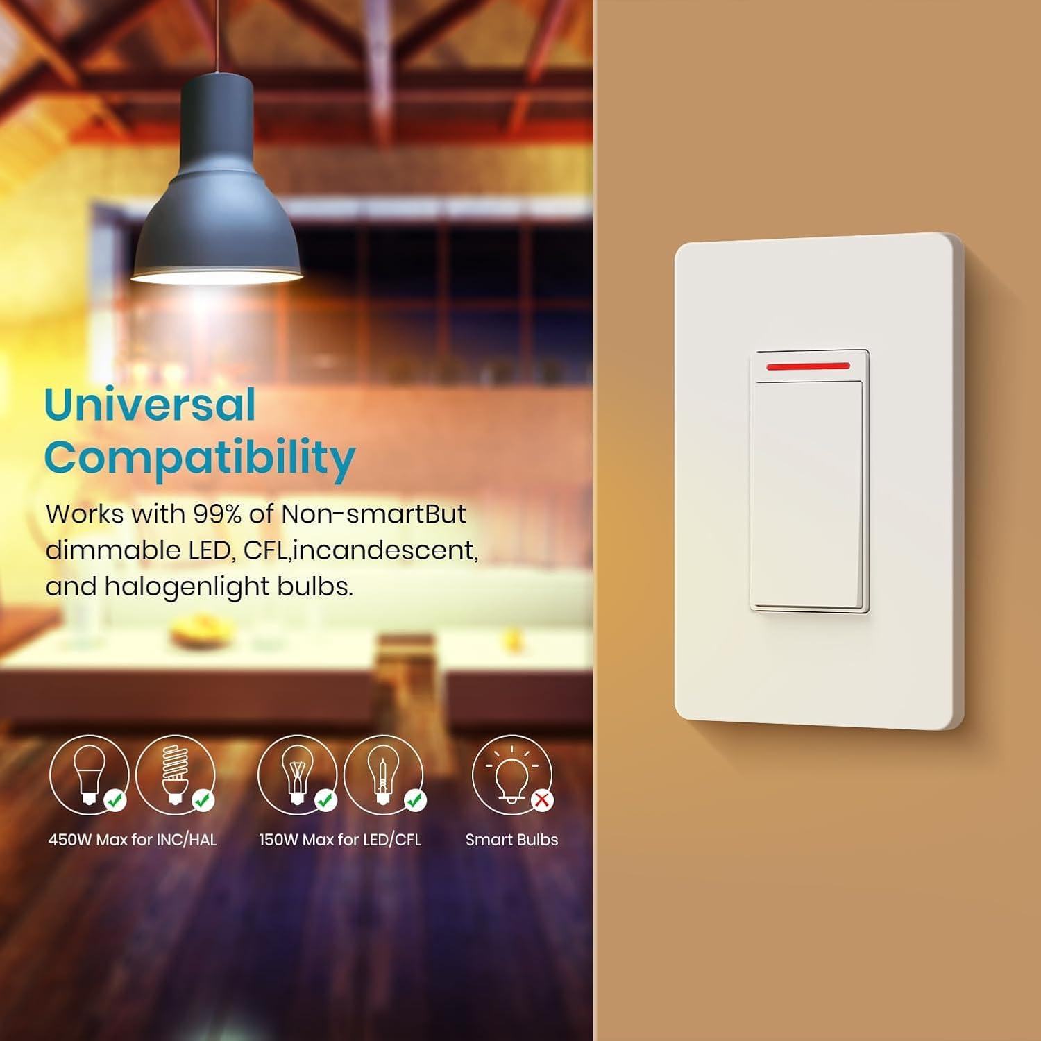 Interruptor de Luz Inteligente Milfra 3 Gang WiFi 10A 2024