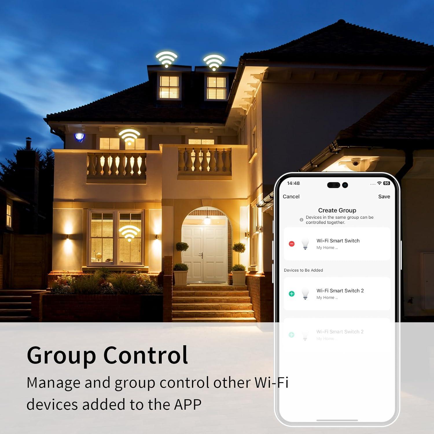 Interruptor de Luz Inteligente Minoston MS11W Wi-Fi 2.4Ghz