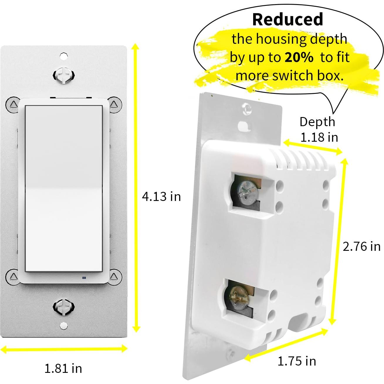 Interruptor de Luz Inteligente Minoston MS11W Wi-Fi 2.4Ghz