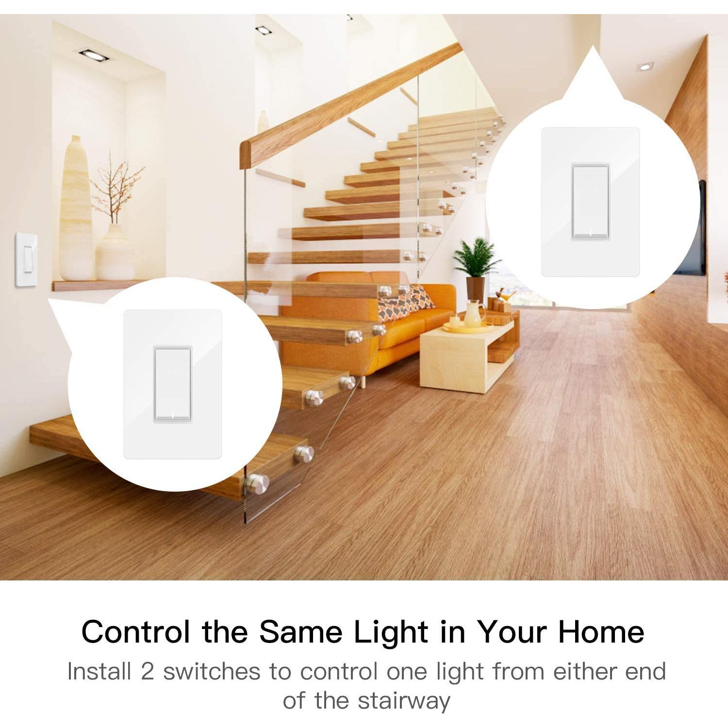 Interruptor Inteligente TREATLIFE 3 Vías WiFi 2.4GHz Paquete de 4