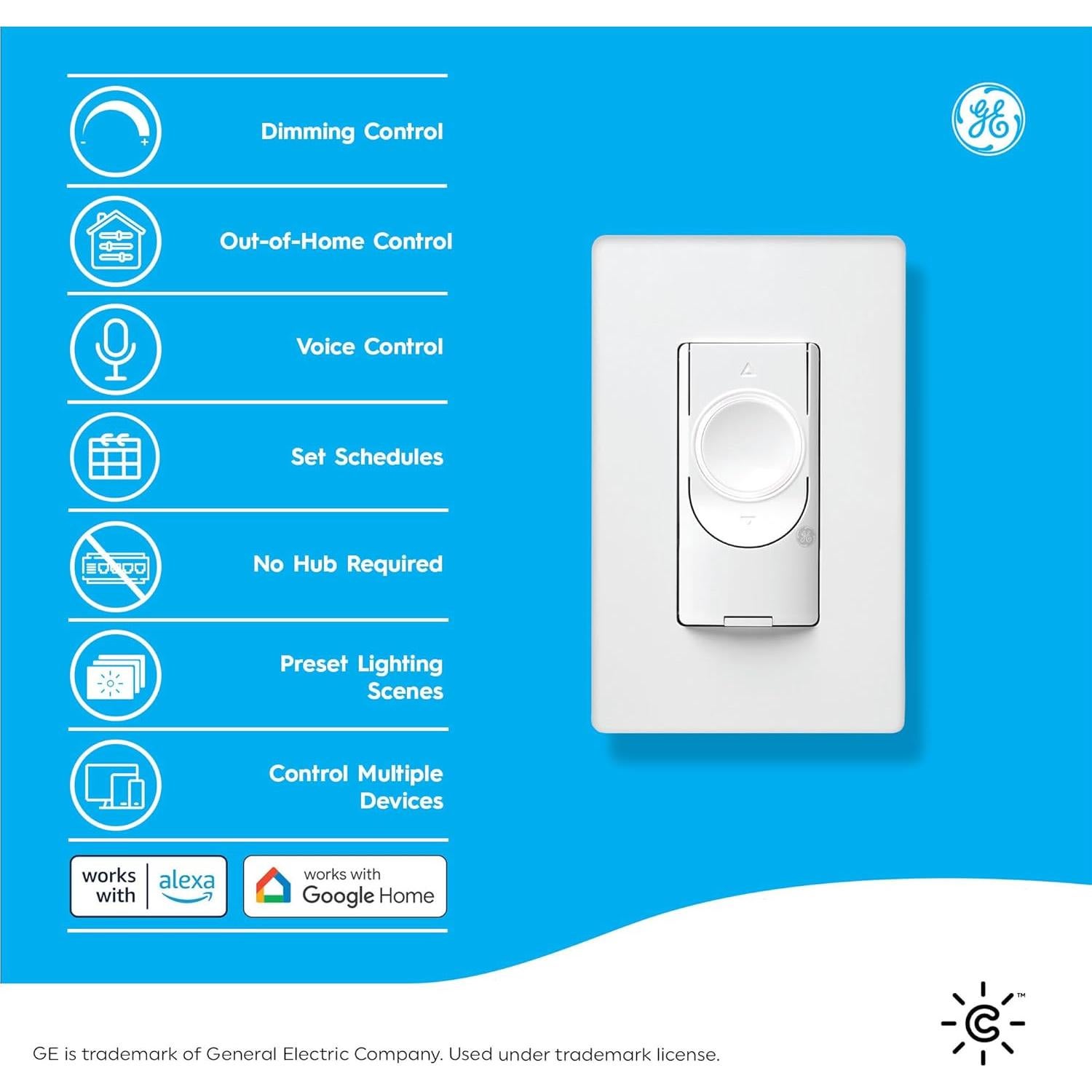 Interruptor de Luz Inteligente GE Cync 4 Cables Bluetooth WiFi