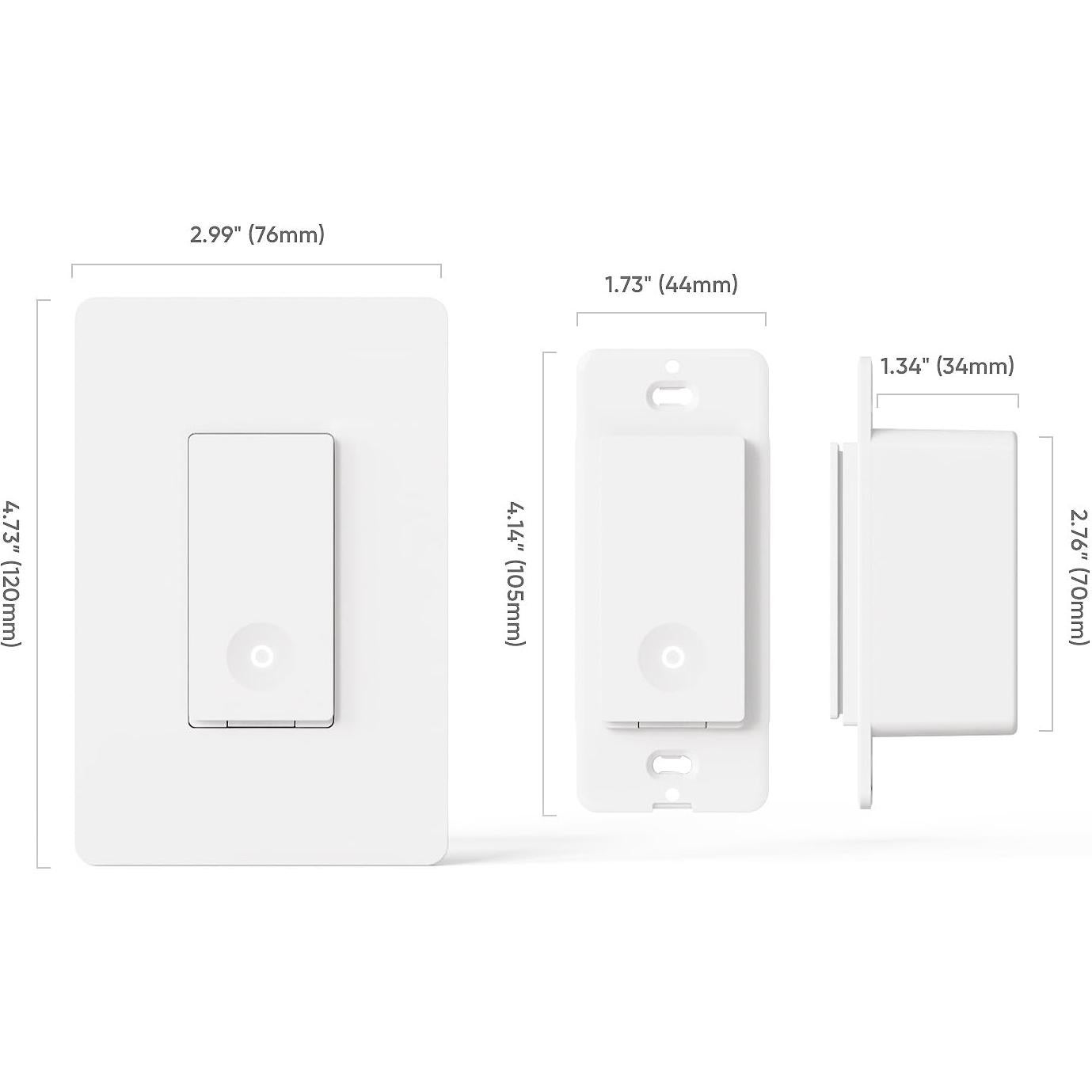 Interruptor de Luz Inteligente TREATLIFE 3 Vías Wi-Fi 2.4GHz