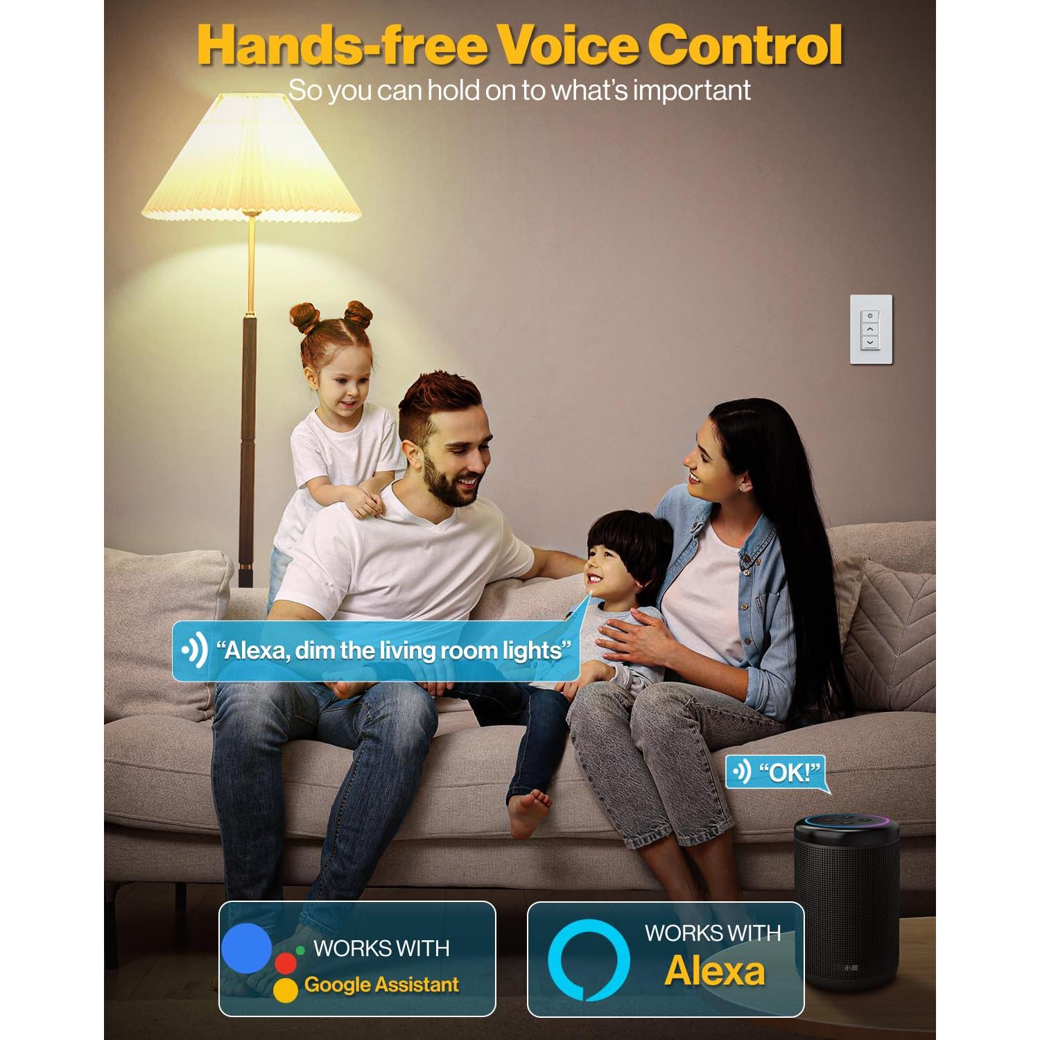 Interruptor de Atenuación Inteligente Sunco 4 Pack 150W LED