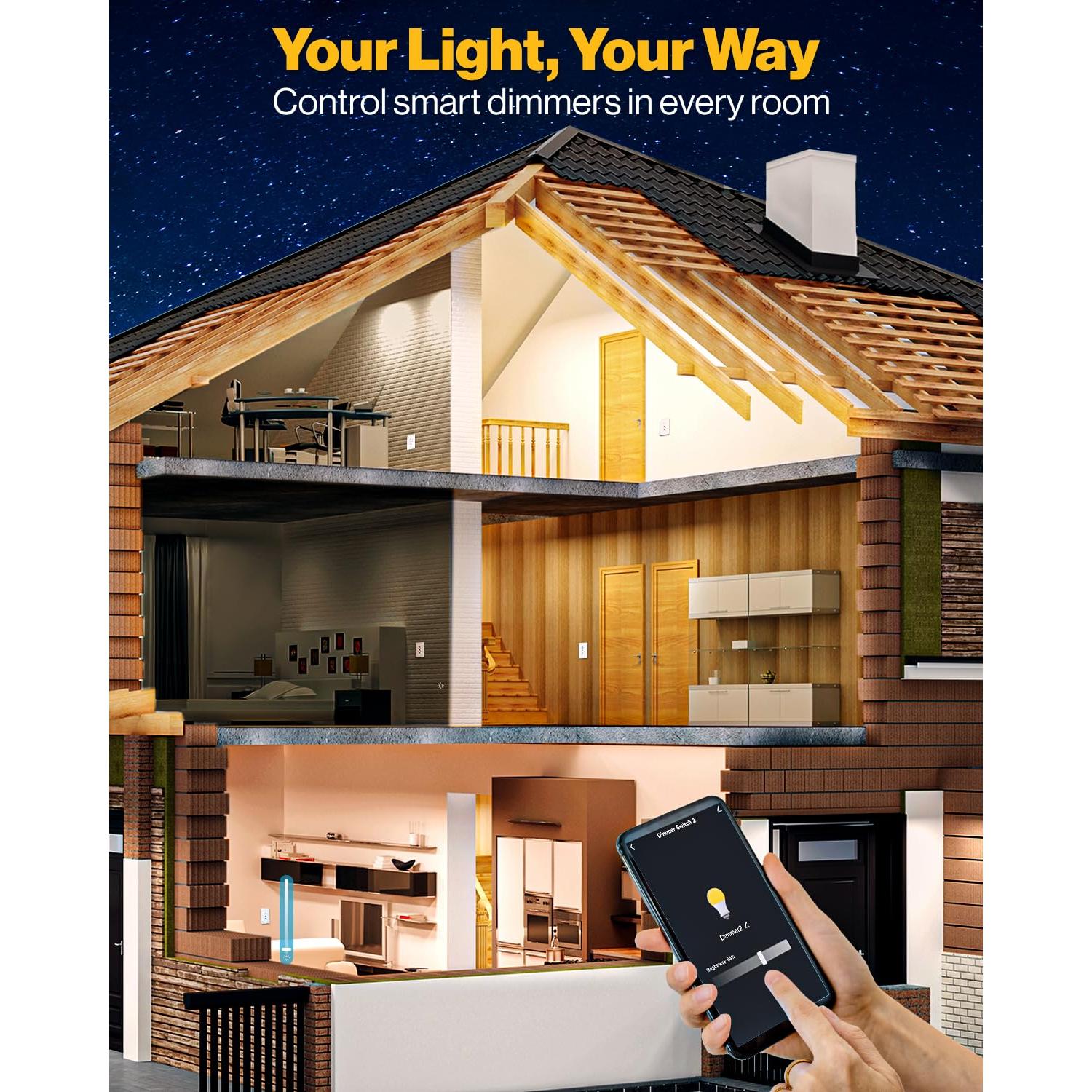 Interruptor de Atenuación Inteligente Sunco 4 Pack 150W LED