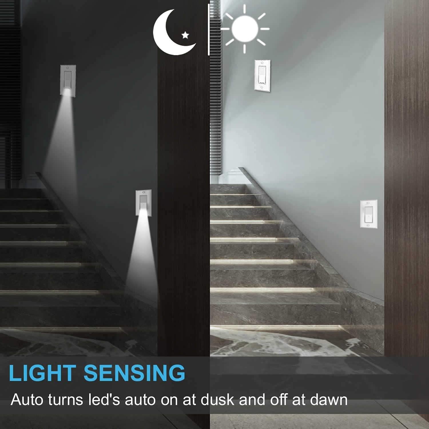 Paquete de 10 Interruptores de Luz SOZULAMP con Luz Nocturna LED 15A