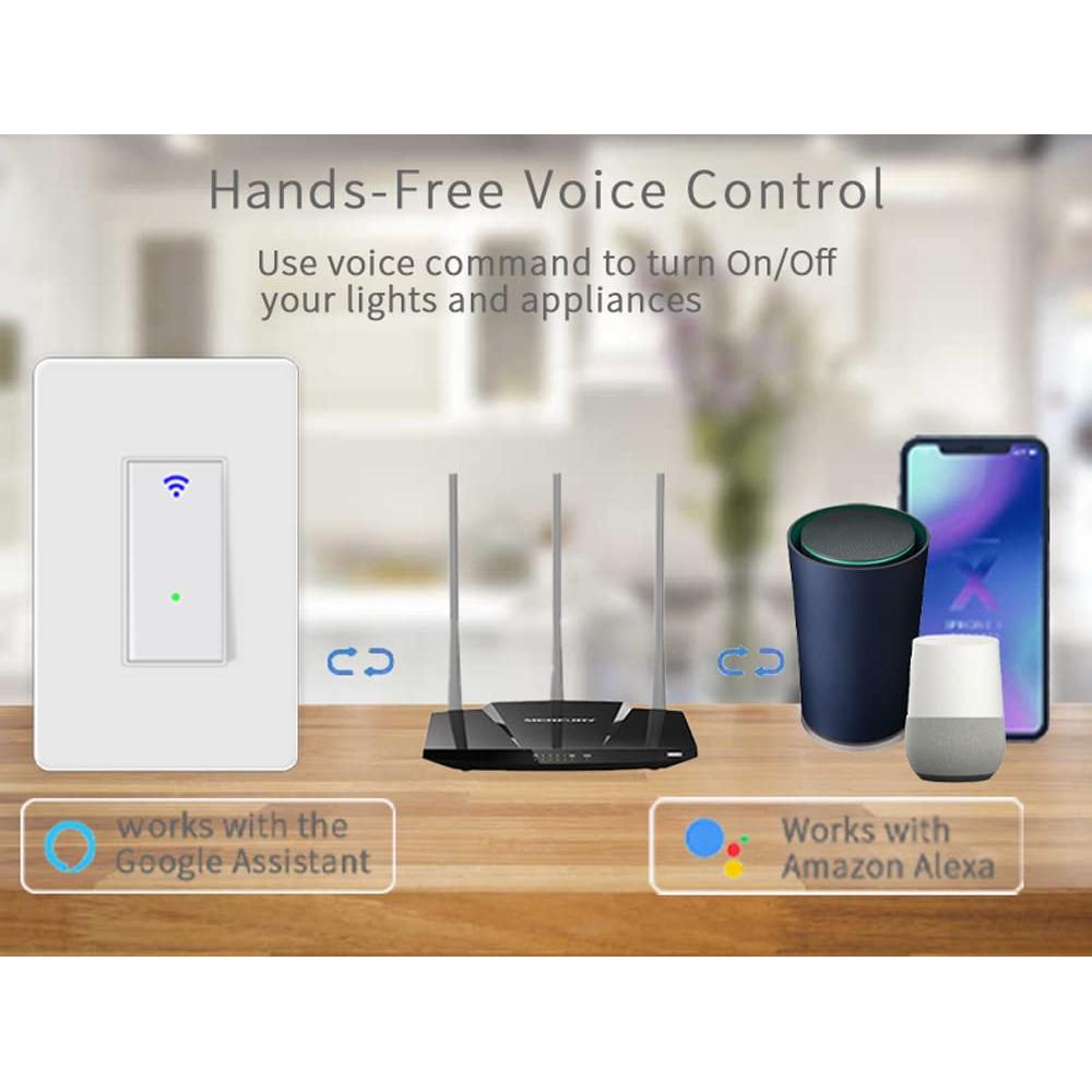 Interruptor de Luz Inteligente WiFi Youngzuth Sin Neutro 300W