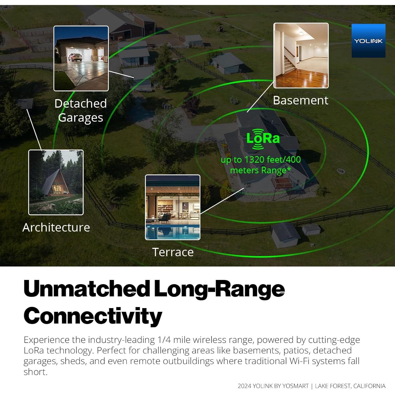 Interruptor de Luz Inteligente YoLink 10A con Rango 402m