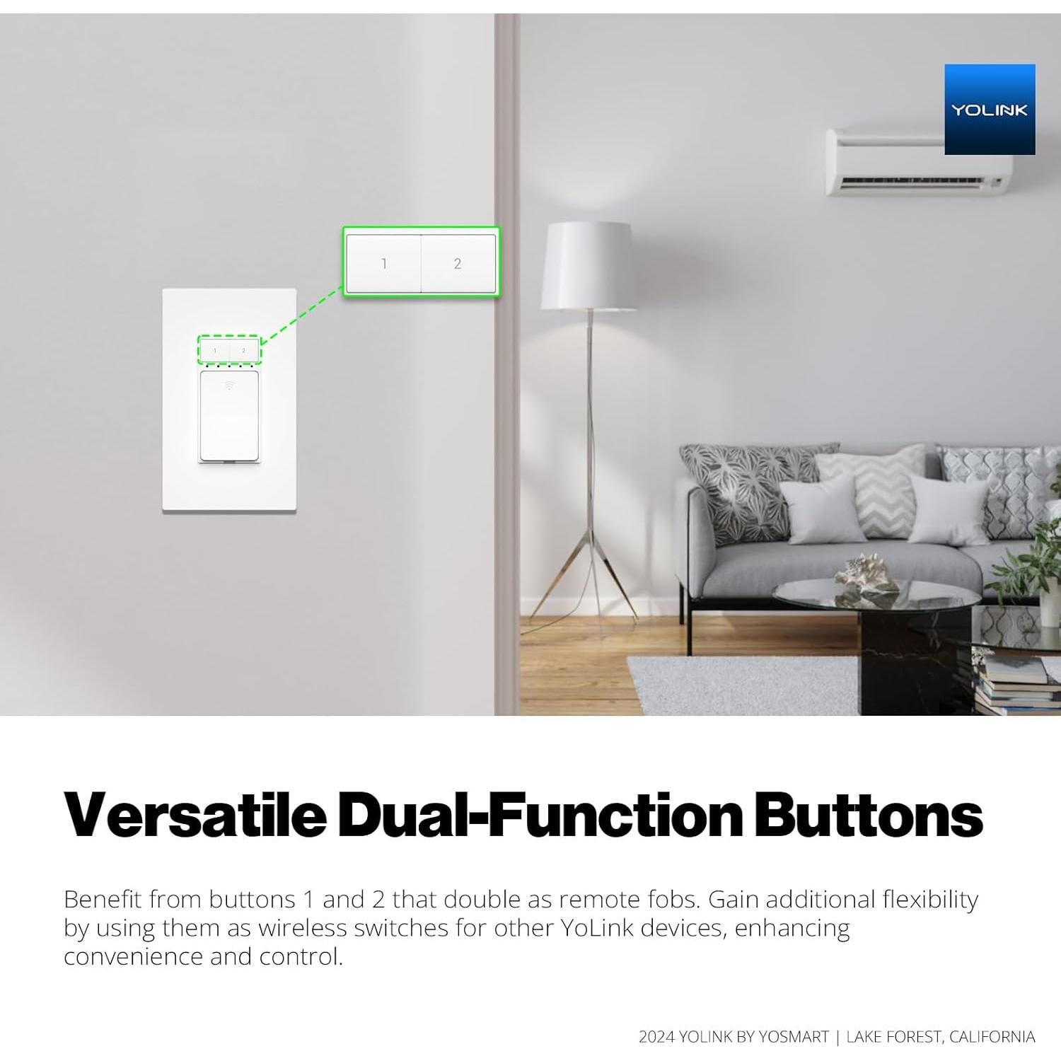 Interruptor de Luz Inteligente YoLink 10A con Rango 402m