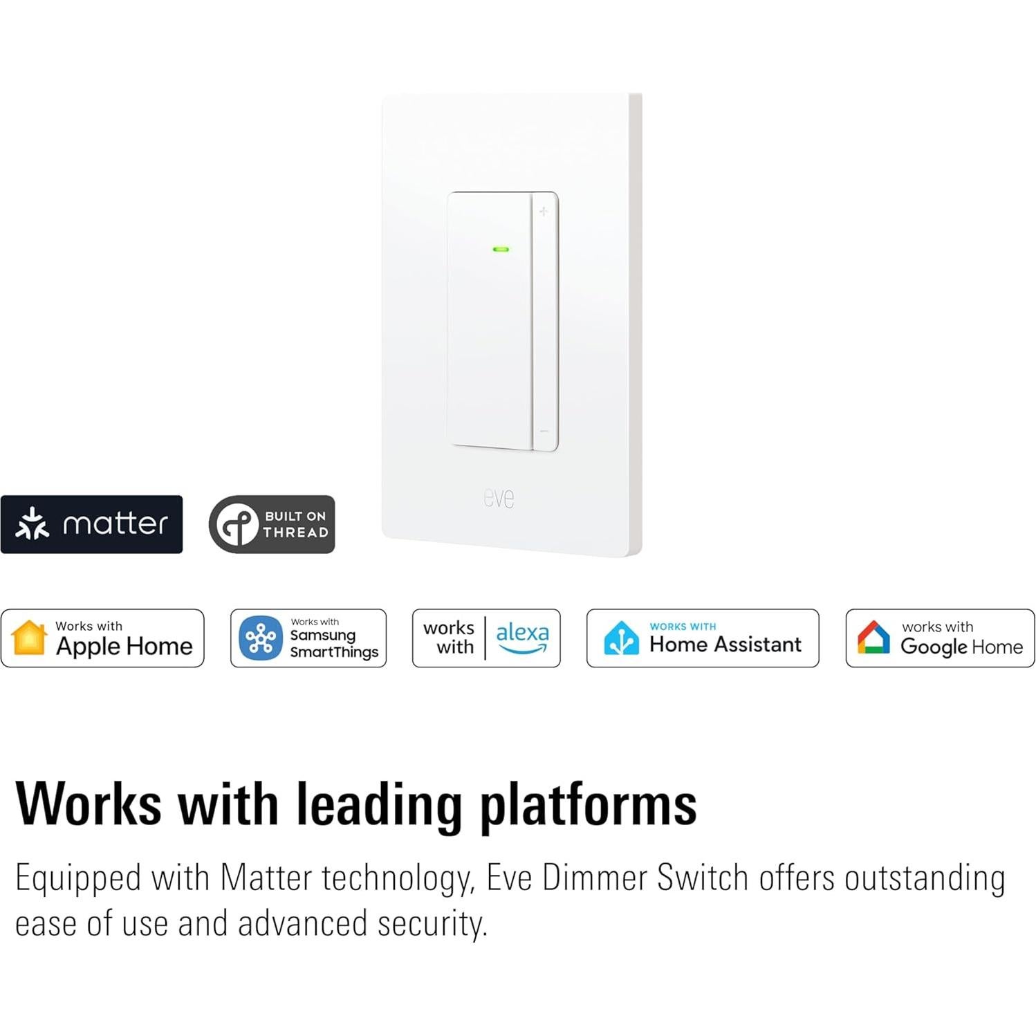 Interruptor Regulador Inteligente Eve - Control por Voz y App