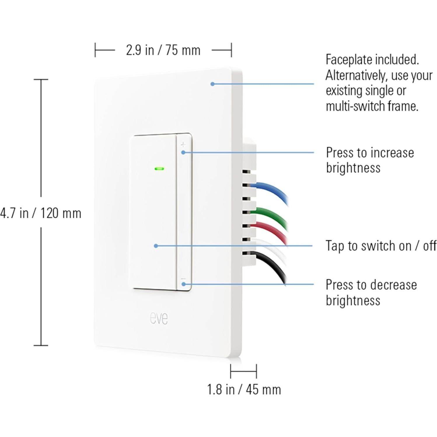 Interruptor Regulador Inteligente Eve - Control por Voz y App