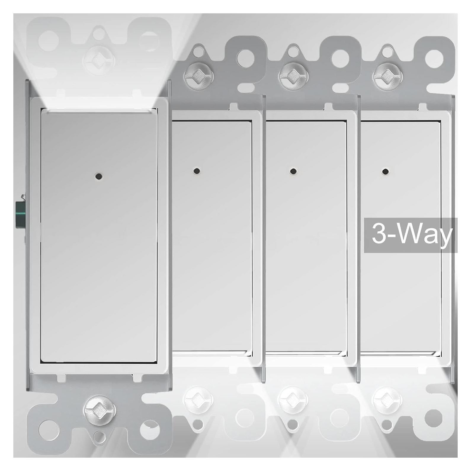 Interruptor de Luz Iluminado SOZULAMP 3 Vías 15A 4 Unidades