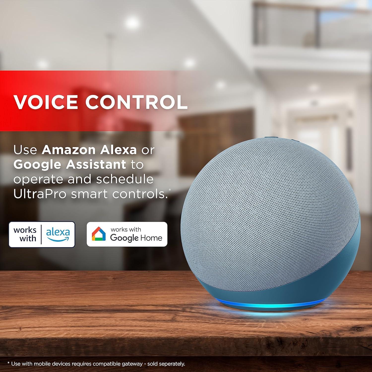 Dimmer Inteligente de Pared UltraPro Z-Wave 700, Control por Voz